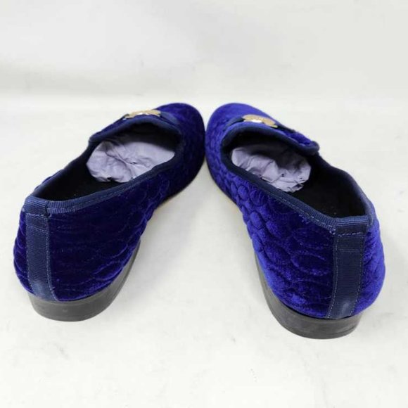 Men\'s 10 Stacy Adams Valet blue velour bit slip on loafers shoes main image 8